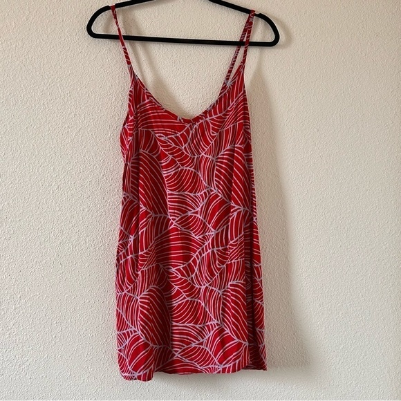 NaPuo Collection Honolulu Printed Red Tunic Dress Fits Women Sz Medium - Picture 1 of 9